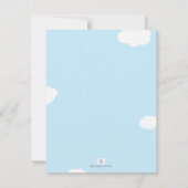 レトロの緑の飛行機のベビーシャワーがベビー 招待状 (裏面)