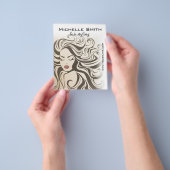 レトロの縮れ毛のヘアスタイリングブランディング チラシ (手)