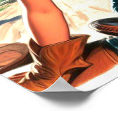 レトロの美しい女性のカーボーイのピンアップ ポスター (角)