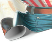 レトロの美しい女性のカーボーイのピンアップ ラッピングペーパー (ロールコーナー)