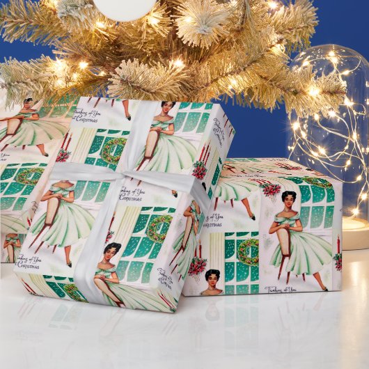 レトロの考えクリスマスのパーティーラップ ラッピングペーパー (クリスマス)