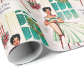 レトロの考えクリスマスのパーティーラップ ラッピングペーパー (ロールコーナー)