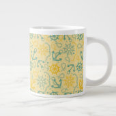 レトロの背景(いかり、ロープ) ジャンボコーヒーマグカップ (右)