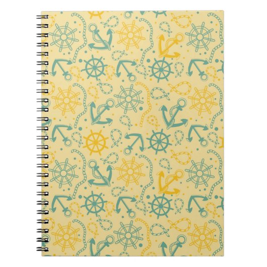 レトロの背景(いかり、ロープ) ノートブック (正面)