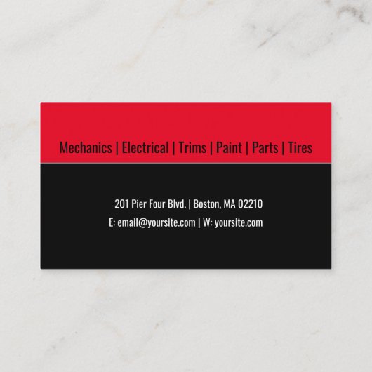 レトロの自動復元 |修理工場 名刺 (裏面)