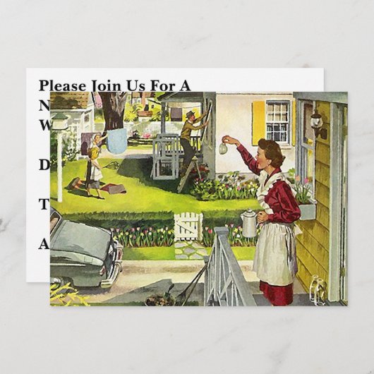 レトロの自警団の社会的な会合の招待状 招待状 (正面/裏面)