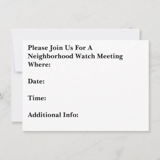 レトロの自警団の社会的な会合の招待状 招待状 (裏面)