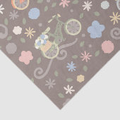 レトロの自転車および花 薄葉紙 (詳細)