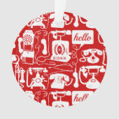 レトロの色の電話パターン オーナメント (正面)