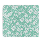 レトロの色の電話パターン カッティングボード (正面)