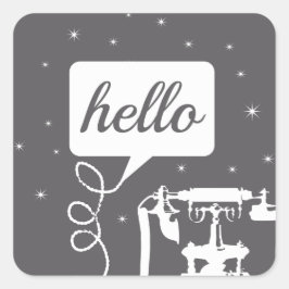 レトロの色の電話パターン スクエアシール