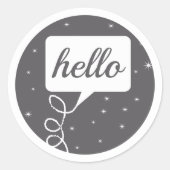 レトロの色の電話パターン ラウンドシール (正面)