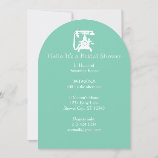 レトロの色の電話パターン 招待状 (裏面)