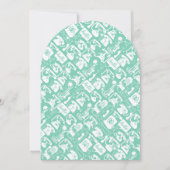 レトロの色の電話パターン 招待状 (正面)