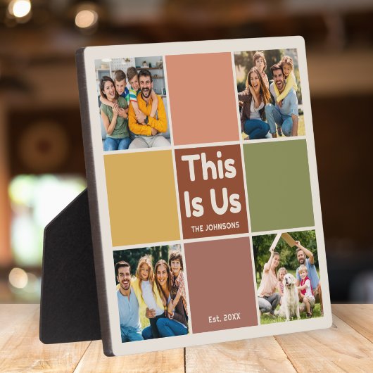 レトロの色ブロックこれは米国の引用文4フォトコラージュ フォトプラーク