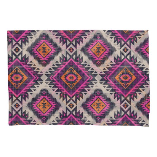 レトロの色、部族ナバホデザイン。 枕カバー (正面)