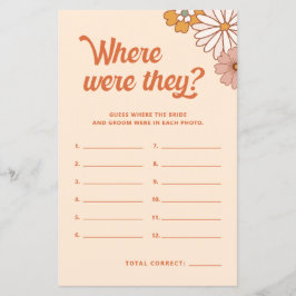 レトロの花どこ彼らはブライダルシャワーゲーム