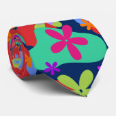 レトロの花のシームレスなパターン色 ネクタイ (ロール)