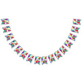 レトロの花のシームレスなパターン色 バンティングフラッグ (全)