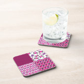 レトロの花のスカルの水玉模様 コースター (右側)