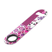 レトロの花のスカルの水玉模様 スピード栓抜き (裏面アングル)