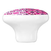 レトロの花のスカルの水玉模様 セラミックノブ (側面)