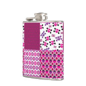 レトロの花のスカルの水玉模様 フラスク (左)