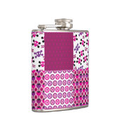 レトロの花のスカルの水玉模様 フラスク (右)