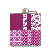 レトロの花のスカルの水玉模様 フラスク (裏面)