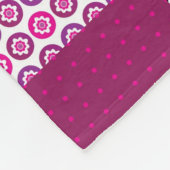 レトロの花のスカルの水玉模様 フリースブランケット (角)