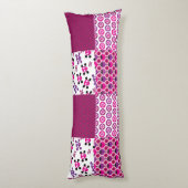 レトロの花のスカルの水玉模様 ボディピロー (裏面 (縦))