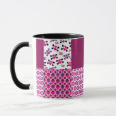 レトロの花のスカルの水玉模様 マグカップ (左)