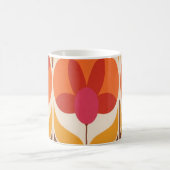 レトロの花のデザイン コーヒーマグカップ (中央)