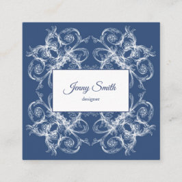 レトロの花のバロック スクエア名刺