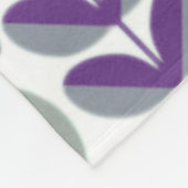 レトロの花のパターン紫とミントグリーン。 フリースブランケット (角)