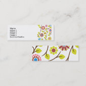 レトロの花のプロフィールカード スキニー名刺 (正面/裏面)