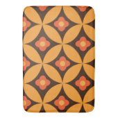 レトロの花のミッドセンチュリーオレンジの円 バスマット (正面縦)