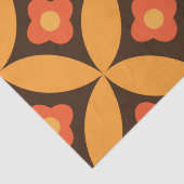 レトロの花の中世紀のオレンジの丸の葉 薄葉紙 (詳細)