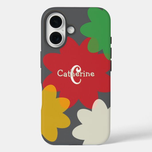 レトロの花の形状が明モノグラムのるい Case-Mate iPhoneケース (裏面)