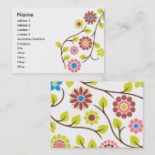 レトロの花の接触カード 名刺 (正面/裏面)