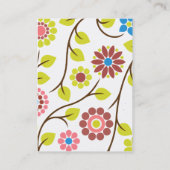 レトロの花の接触カード 名刺 (裏面)