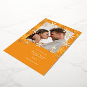 レトロの花の日付を保存 箔招待状 (回転した状態)