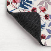 レトロの花の模様で、ピンク色の花が咲く マウスパッド (コーナー)