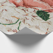 レトロの花の生地の印刷物 ラッピングペーパー (角)