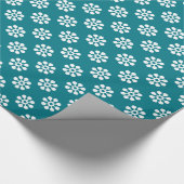 レトロの花の継ぎ目のないパターン白 ラッピングペーパー (角)