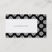 レトロの花の継ぎ目のないパターン白 名刺 (裏面)