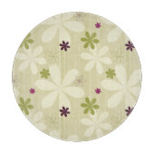 レトロの花の背景 カッティングボード (正面)