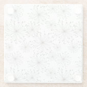 レトロの花の背景 ガラスコースター (裏面)