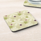 レトロの花の背景 コースター (左側)