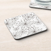 レトロの花の背景 コースター (左側)